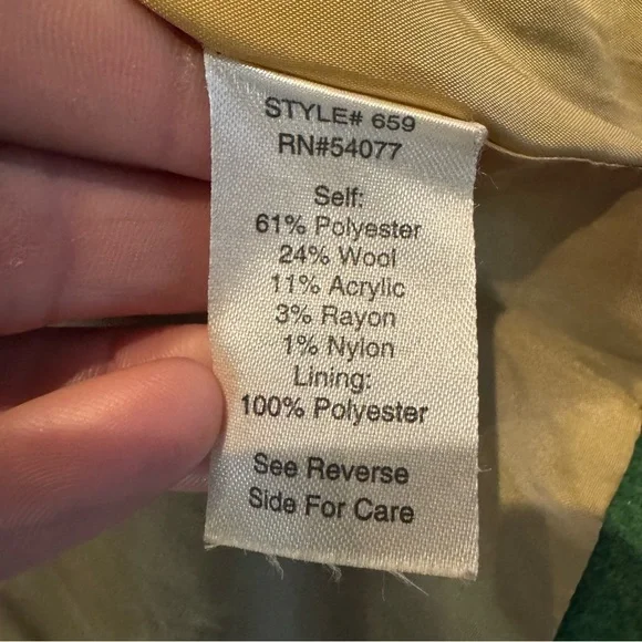 CAbi Cropped Pea Coat Wool Blend in Green - Picture 9 of 10